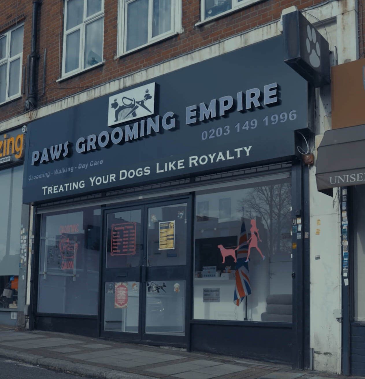 Paws Grooming Empire shopfront on Aylmer Parade